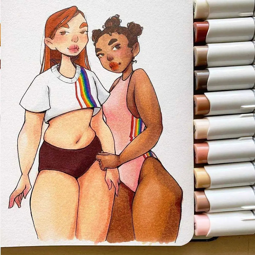 HONOLULU B MALETA 36 MARCADORES DE ALCOHOL TONOS PIEL OHUHU