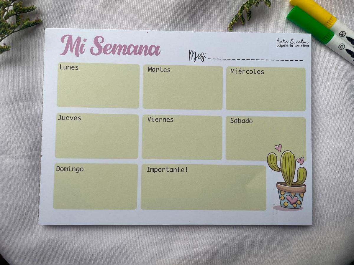 Planner encolado “Cactus”