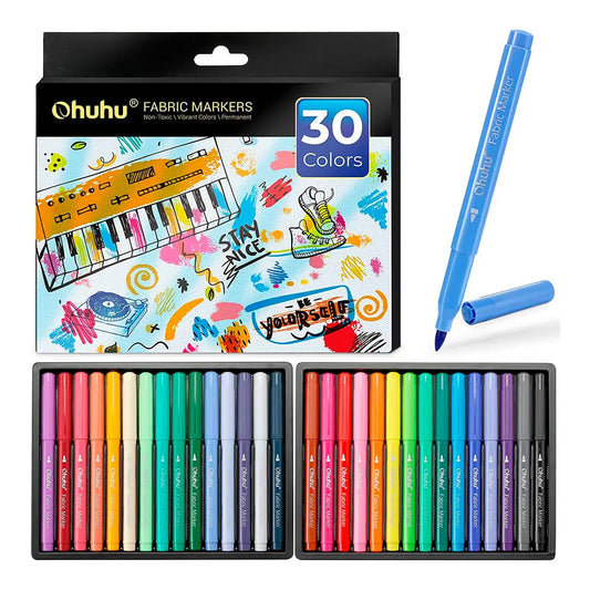 🎨 Set Marcadores para Tela Ohuhu – 30 Colores Permanentes