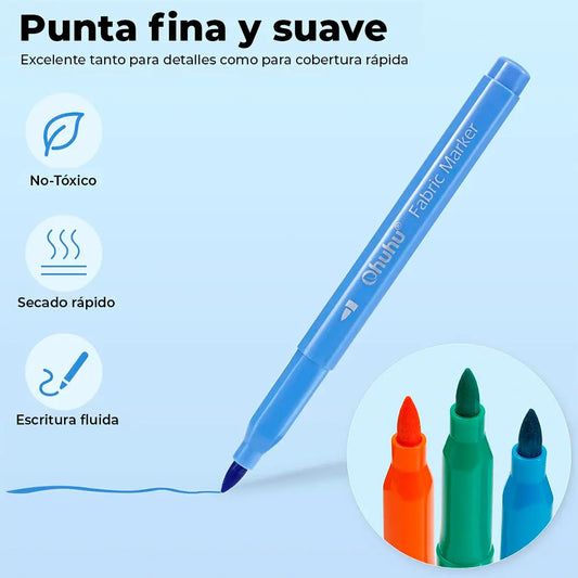 🎨 Set Marcadores para Tela Ohuhu – 30 Colores Permanentes