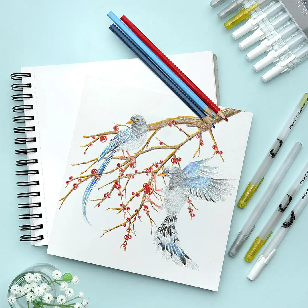 LEAHI 12 LÁPICES GEL DORADOS, PLATEADOS Y BLANCOS OHUHU