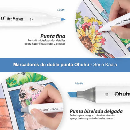 KAALA 24 MARCADORES DE ALCOHOL TONOS BÁSICOS OHUHU