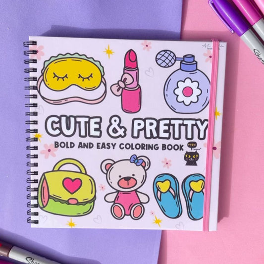 Cute & Pretty - Bold and Easy Coloring Book