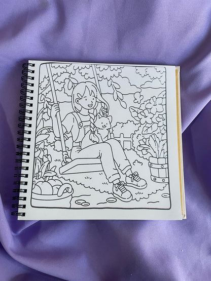 🐾 Cat & Chill – Cute & Easy Coloring Book 🐱💜
