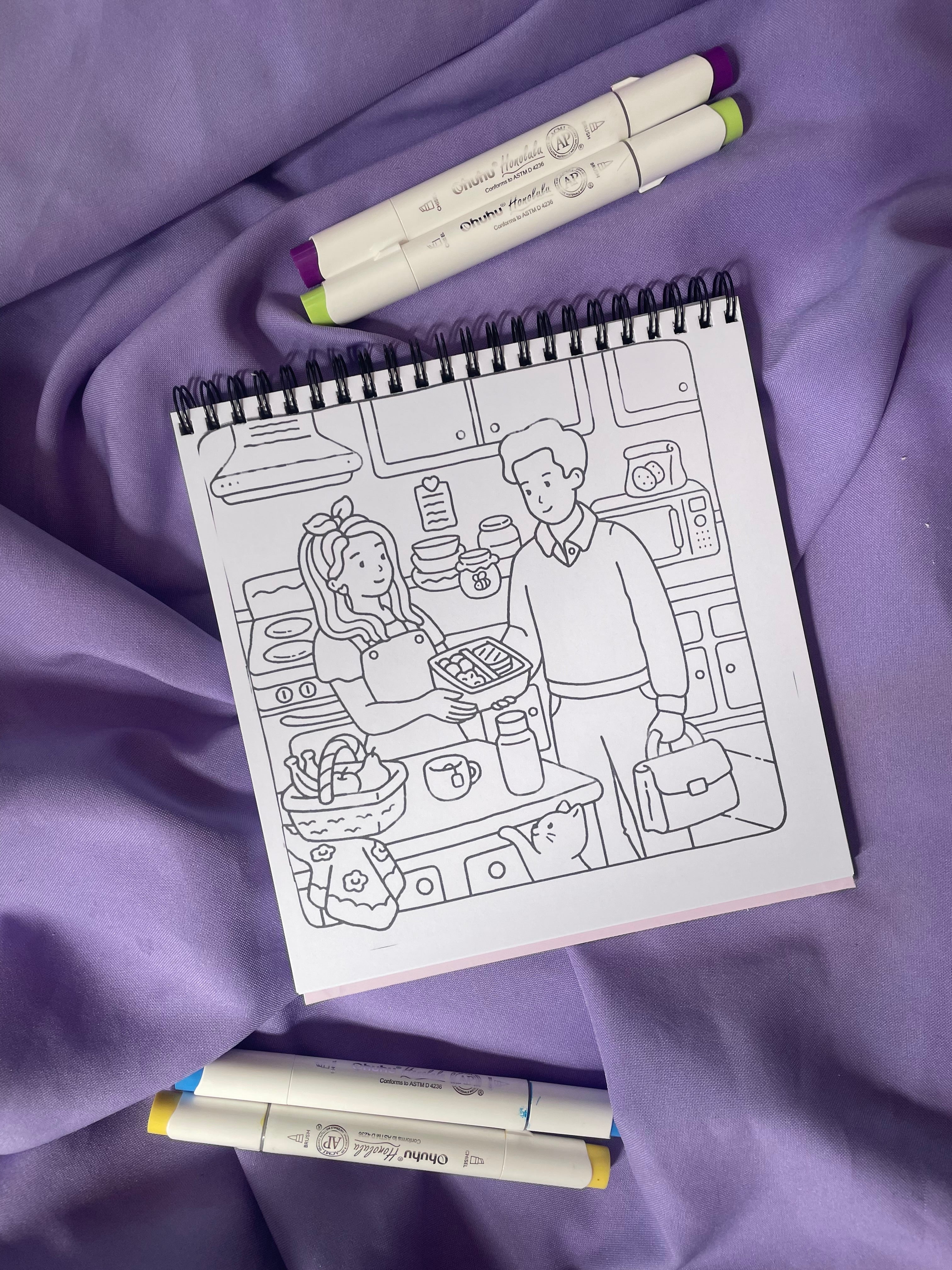 🍳 Housewife Diaries – Cute & Cozy Coloring Book
