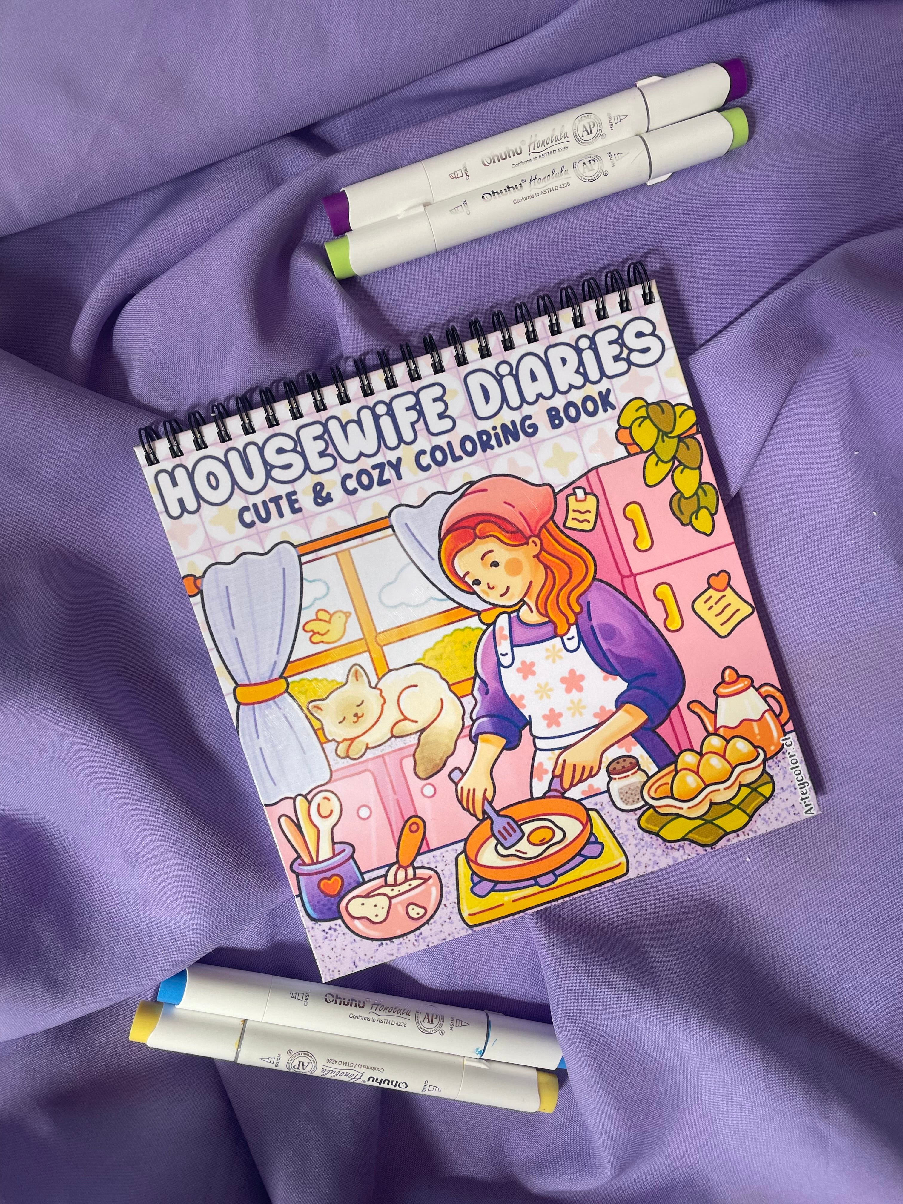 🍳 Housewife Diaries – Cute & Cozy Coloring Book