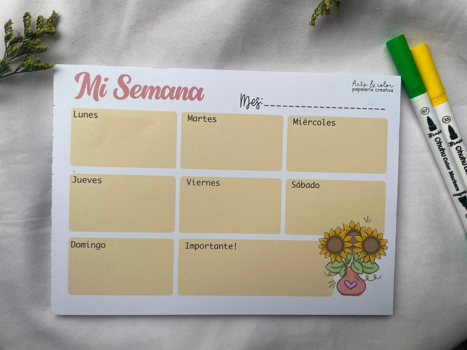 Planner encolado “Girasol”