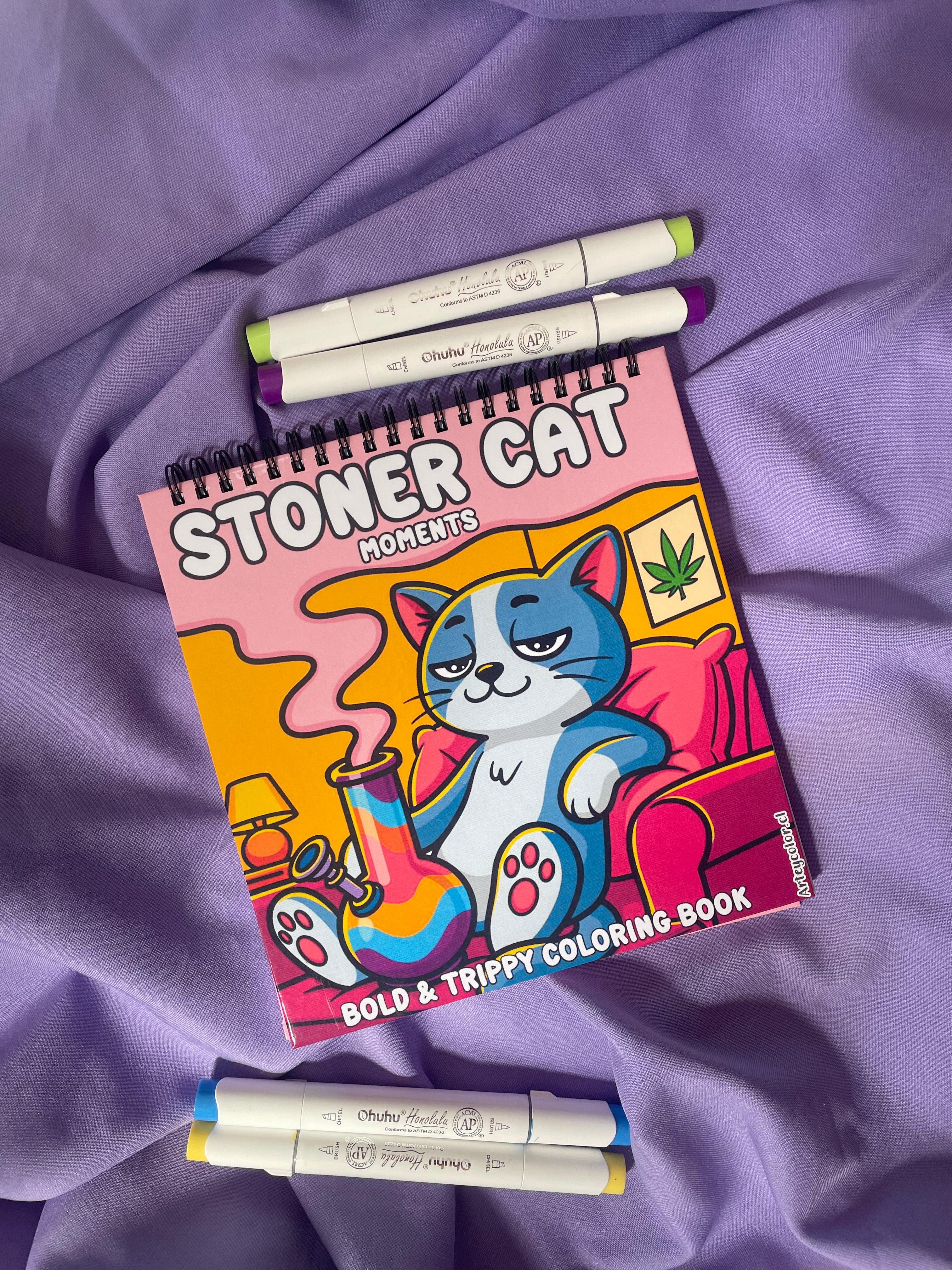 🐱 Stoner Cat Moments – Bold & Trippy Coloring Book