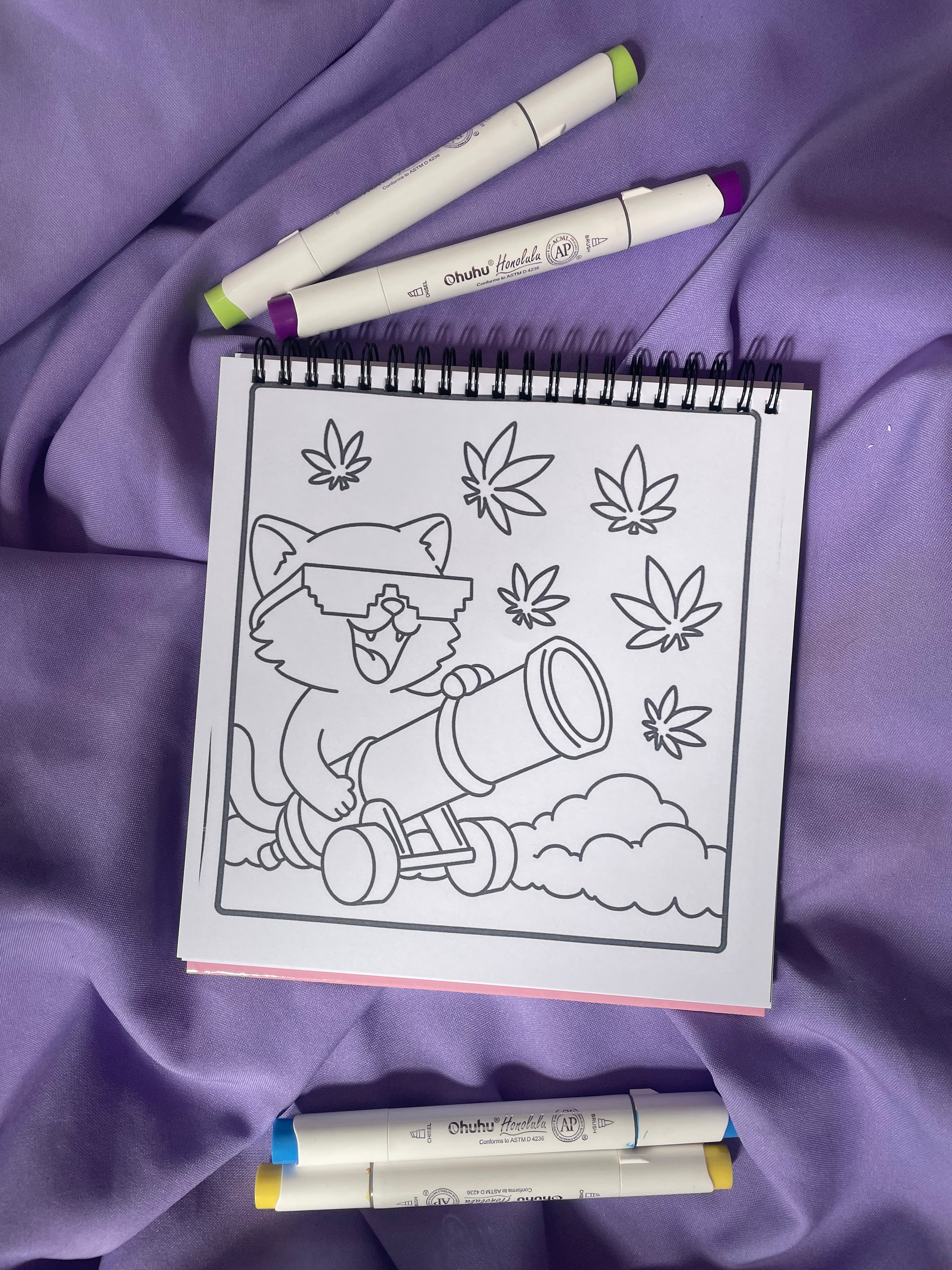 🐱 Stoner Cat Moments – Bold & Trippy Coloring Book