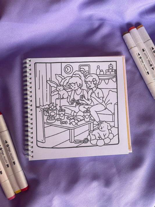 🎡👯‍♀️ Bestie Goals – Cute & Easy Coloring Book