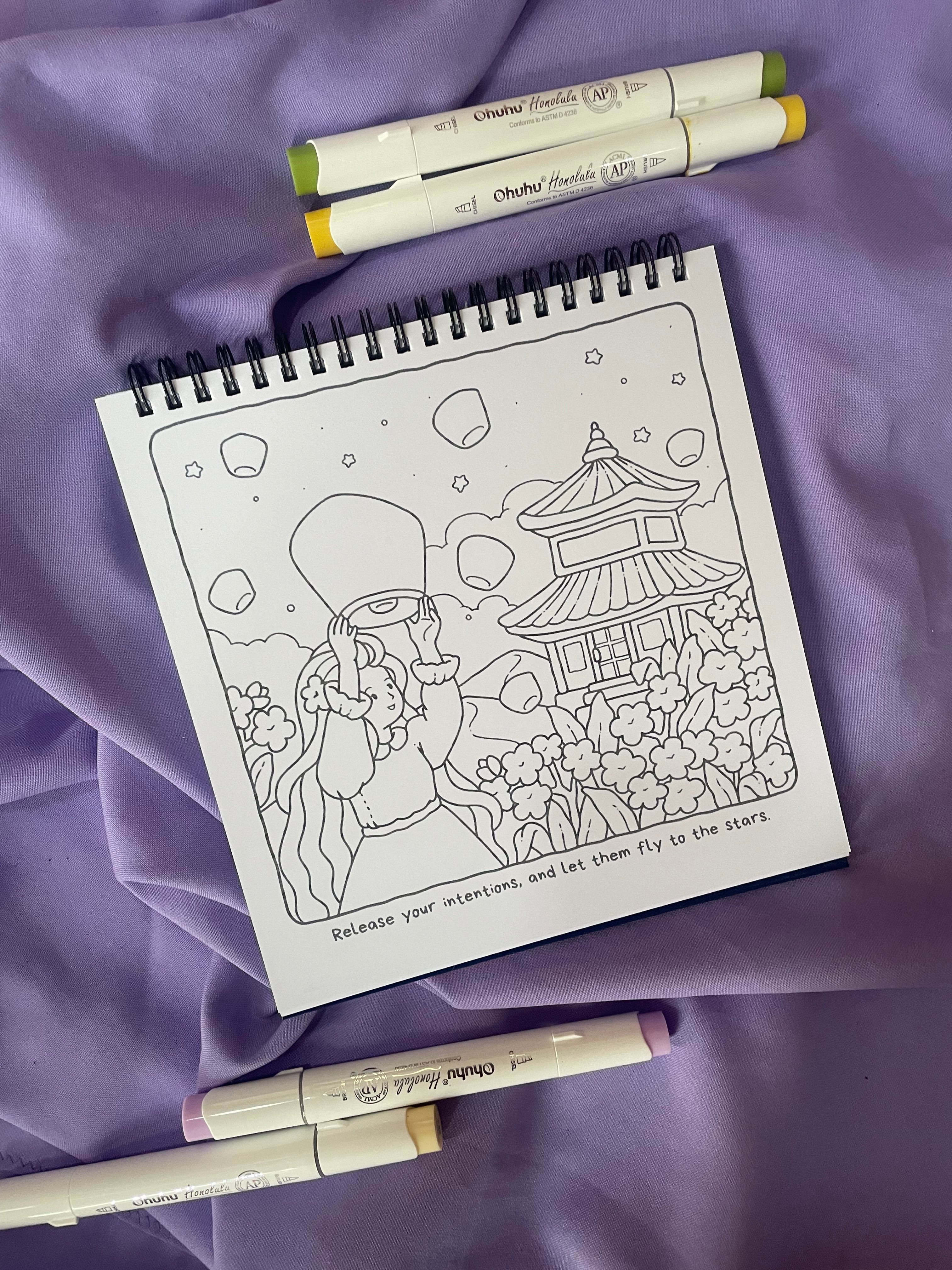 🌙✨ Mindful Girl – Cozy Self-Care Coloring Book 🧘‍♀️💛