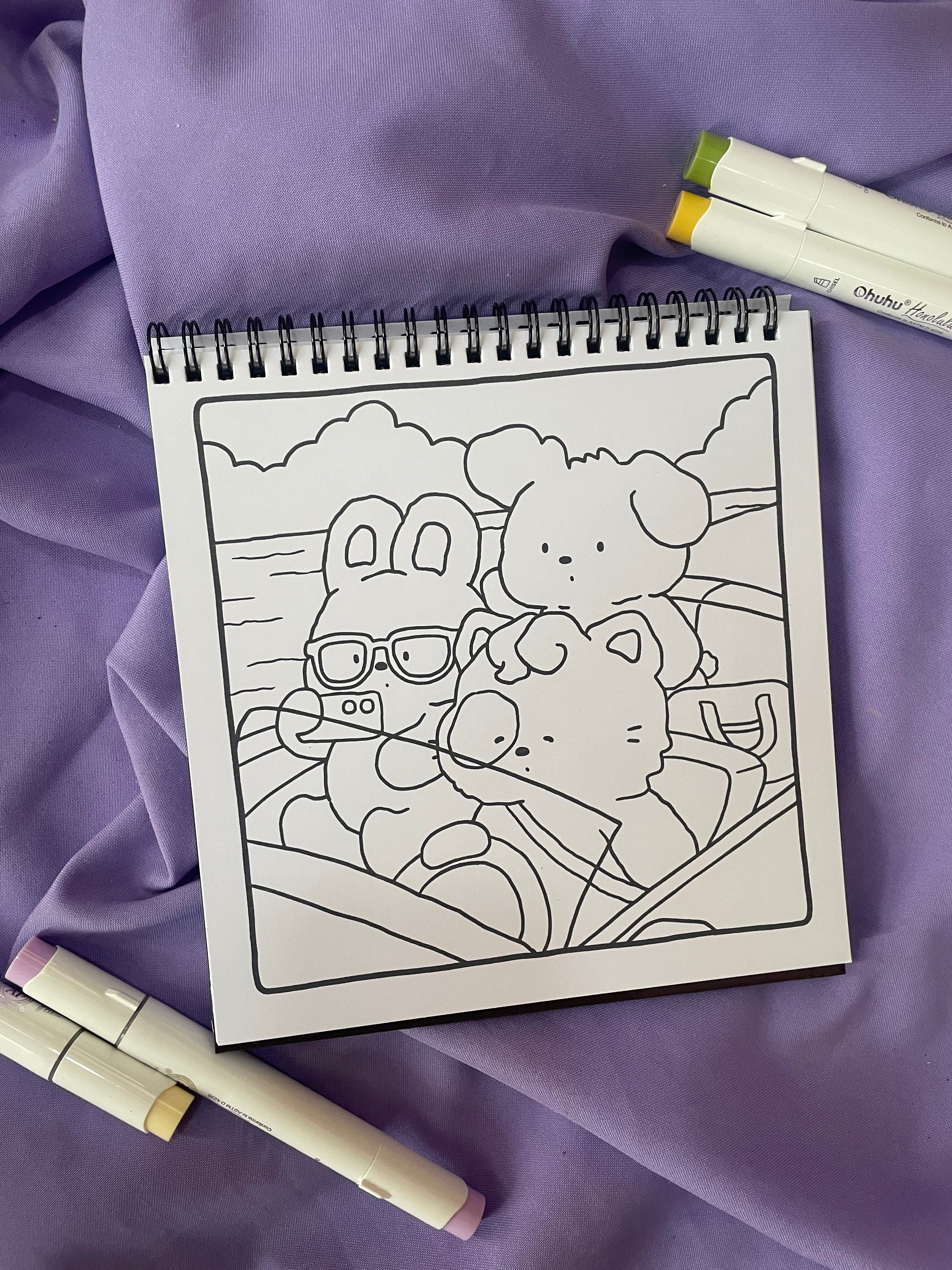 🎶🐾 Calm Moments – Adorable Coloring Book ✨🌙