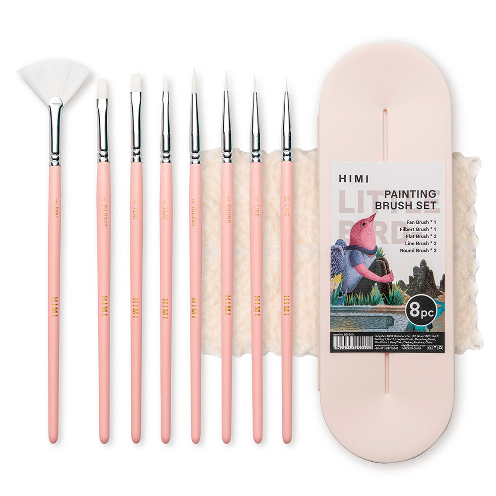 HIMI SET DE 8 PINCELES MULTIFORMA PINK