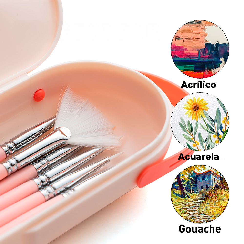 HIMI SET DE 8 PINCELES MULTIFORMA PINK