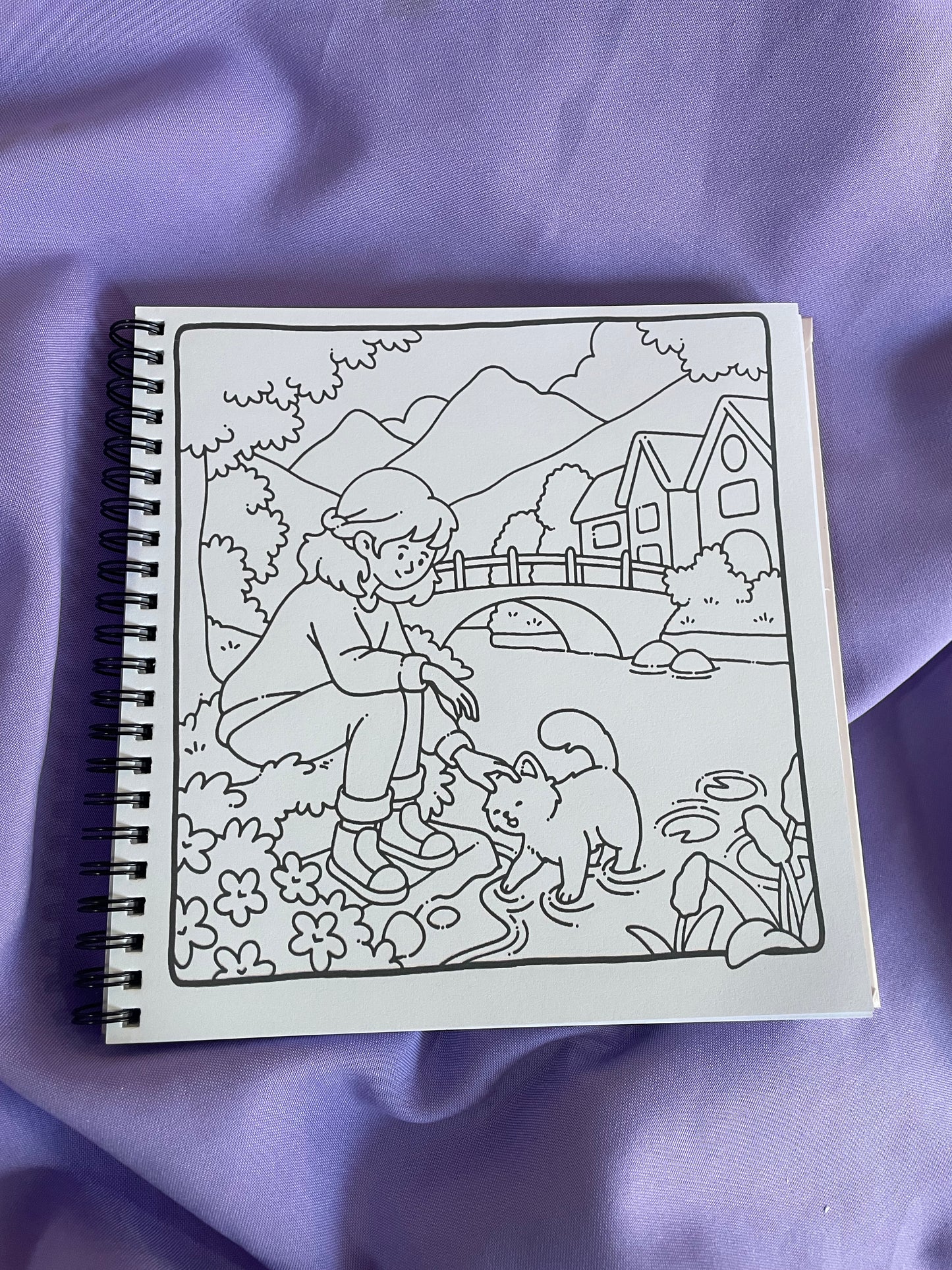 🐾 Cat & Chill – Cute & Easy Coloring Book 🐱💜