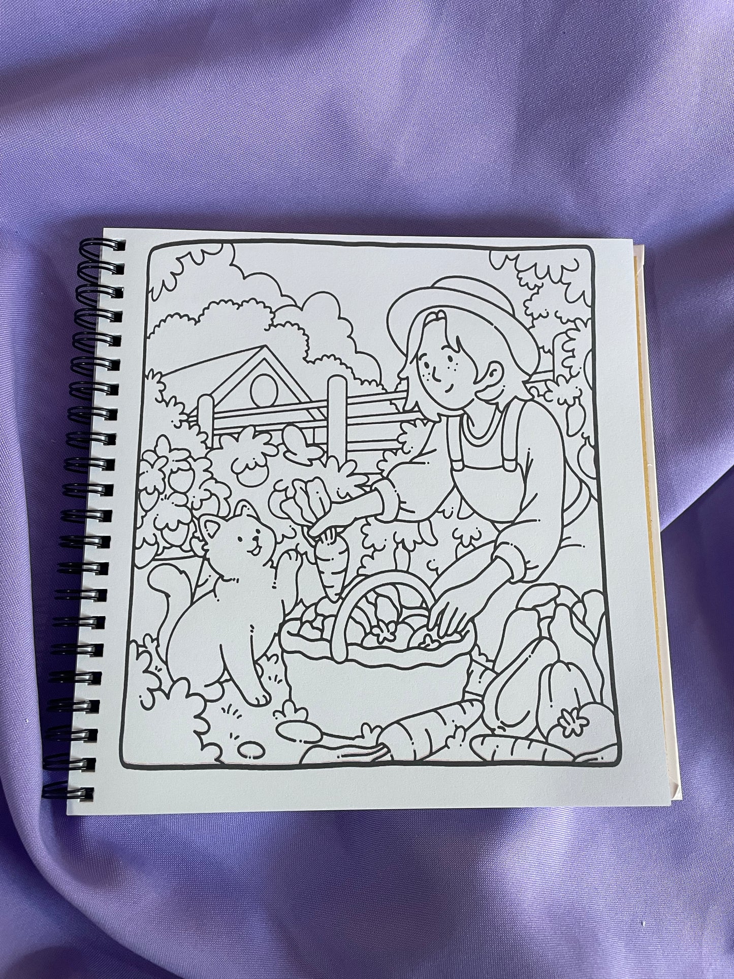 🐾 Cat & Chill – Cute & Easy Coloring Book 🐱💜