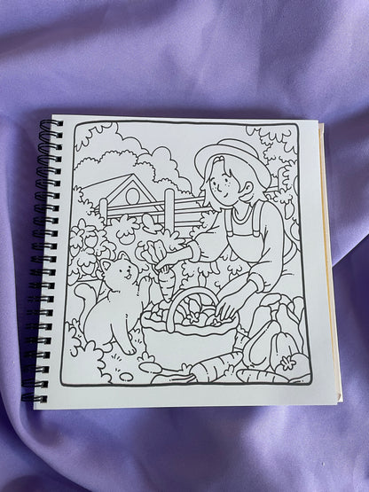 🐾 Cat & Chill – Cute & Easy Coloring Book 🐱💜