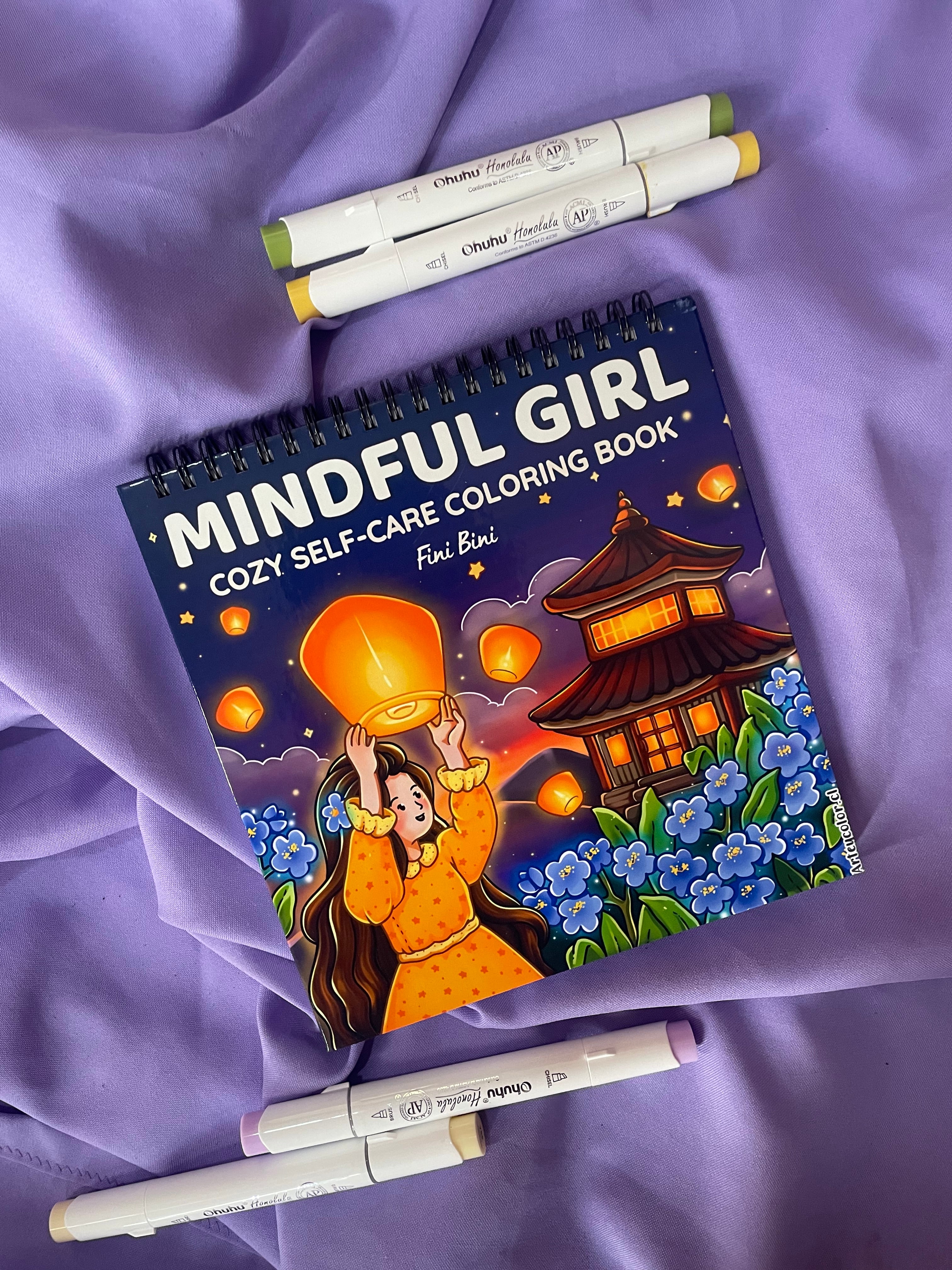 🌙✨ Mindful Girl – Cozy Self-Care Coloring Book 🧘‍♀️💛