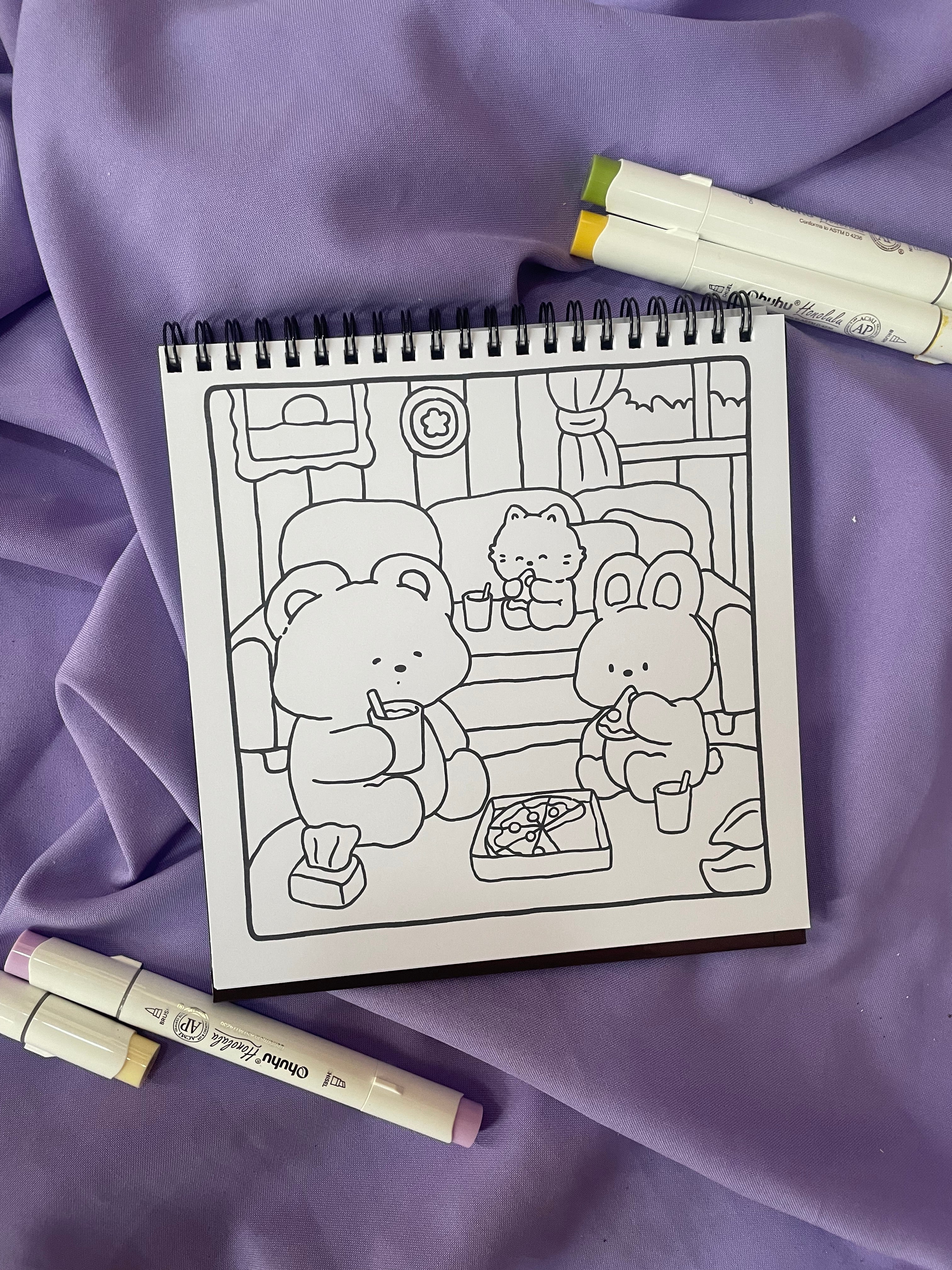 🎶🐾 Calm Moments – Adorable Coloring Book ✨🌙