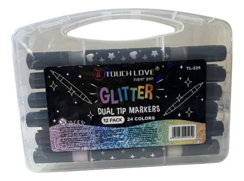 ✨ Set Touch Love Glitter – Marcadores Doble Punta (24 Colores)
