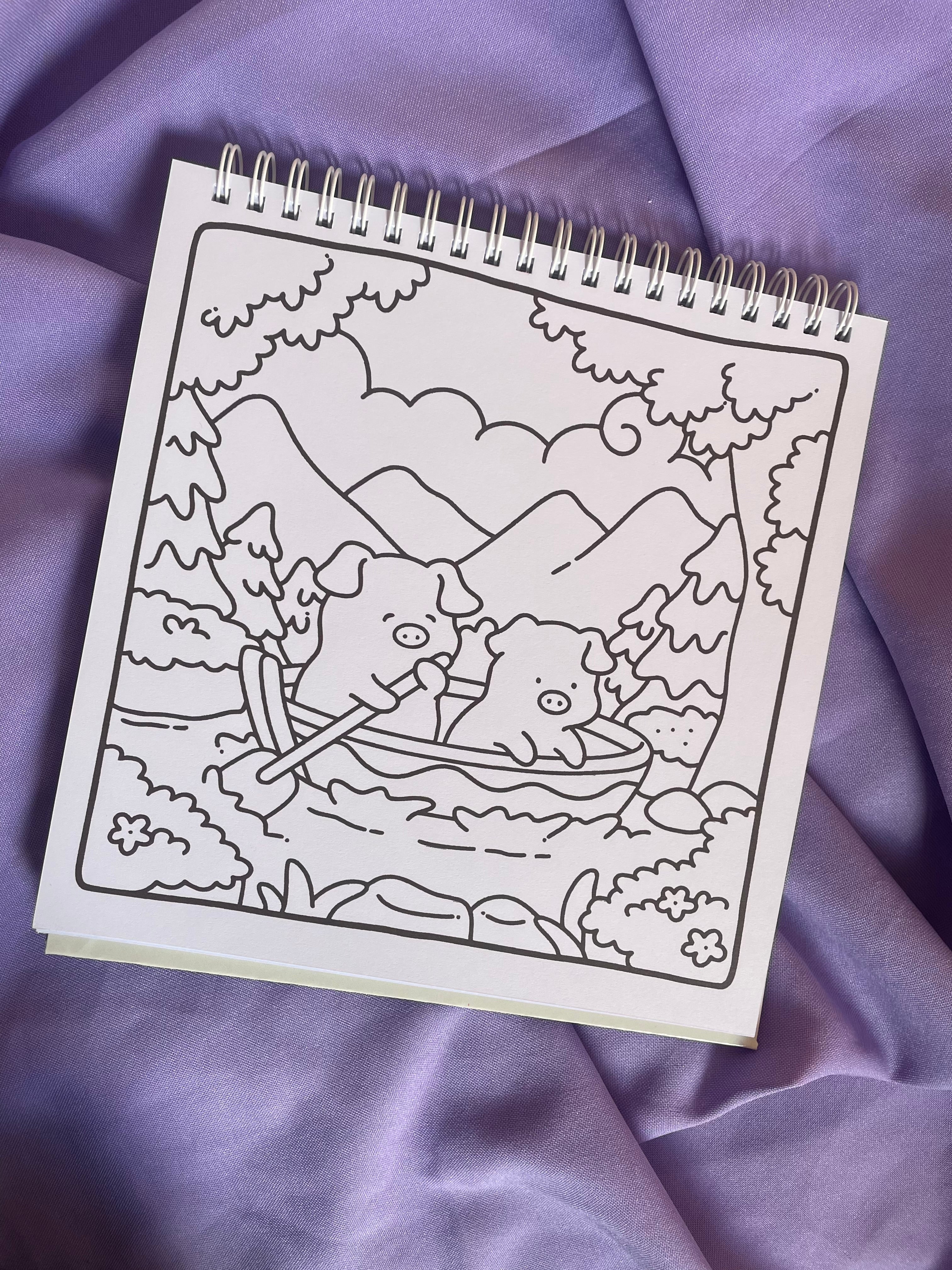 🐷🌿 Piggies Day – Cute & Easy Coloring Book