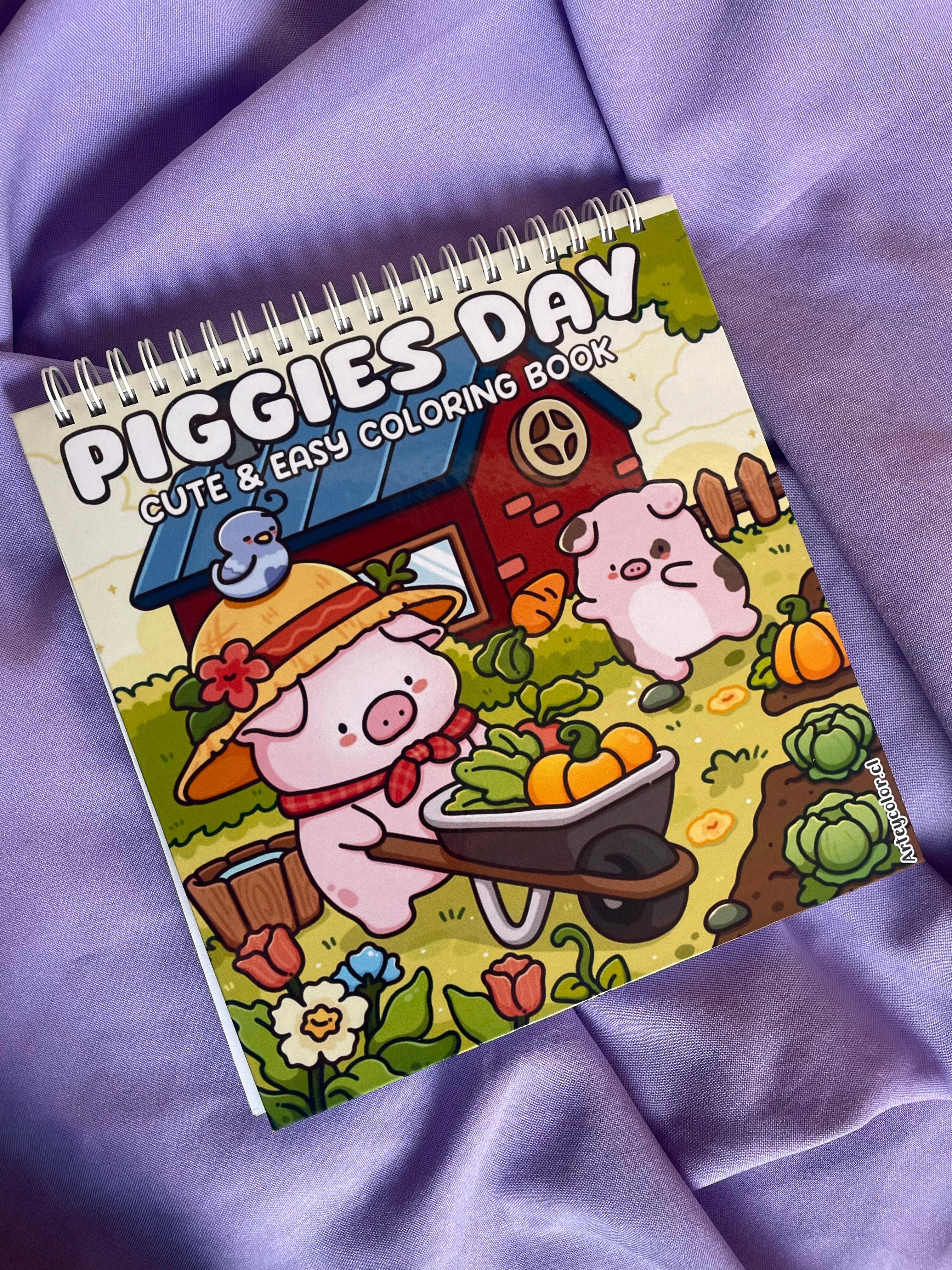 🐷🌿 Piggies Day – Cute & Easy Coloring Book