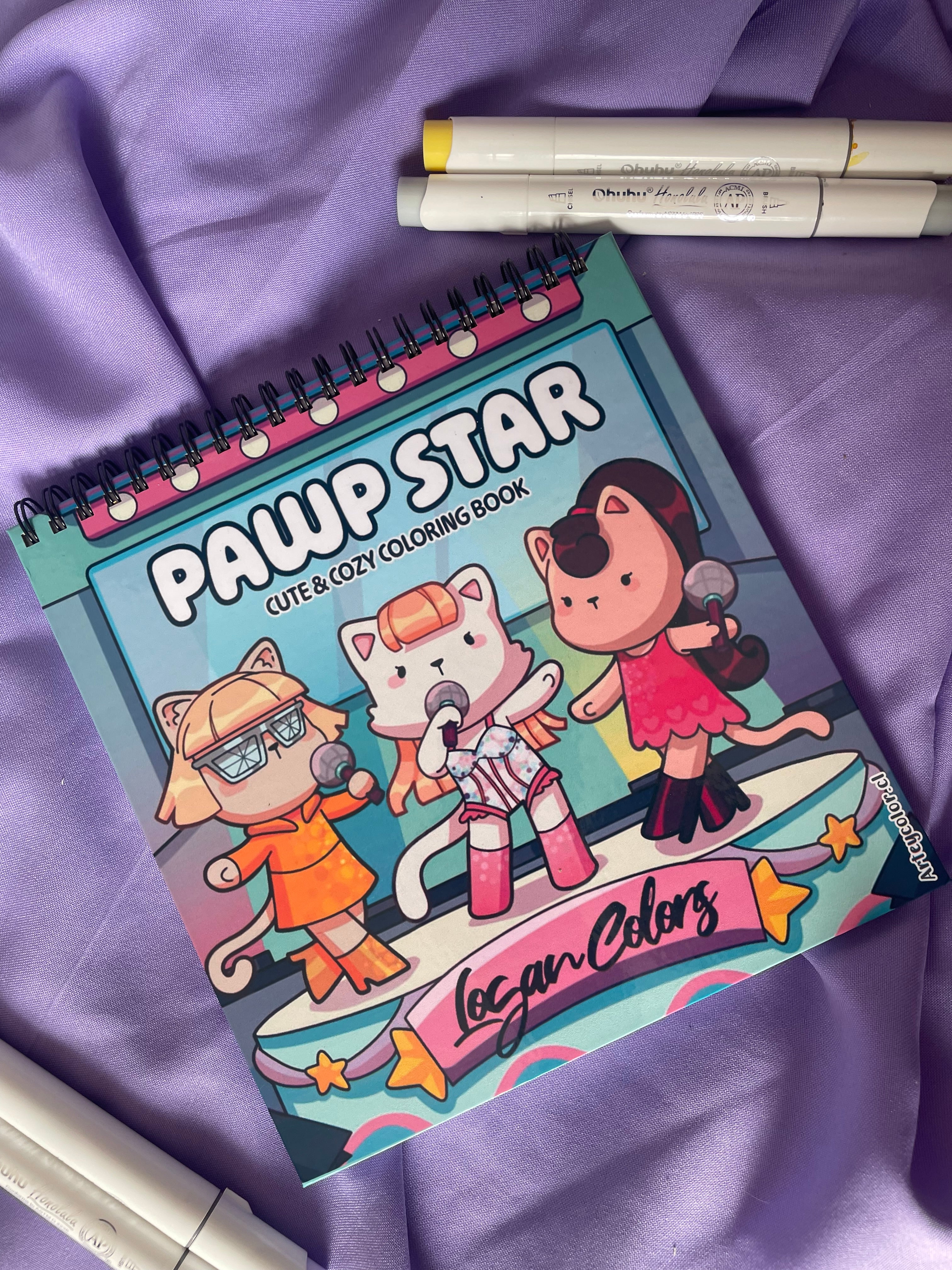 🌟🐾 Pawpop Star & 🍄✨ Jardín Mágico – Libro Doble para Colorear