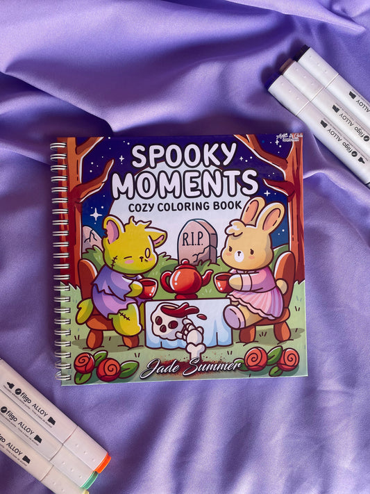 🎃👻 Spooky Moments – Cozy Coloring Book 🐰🕸️