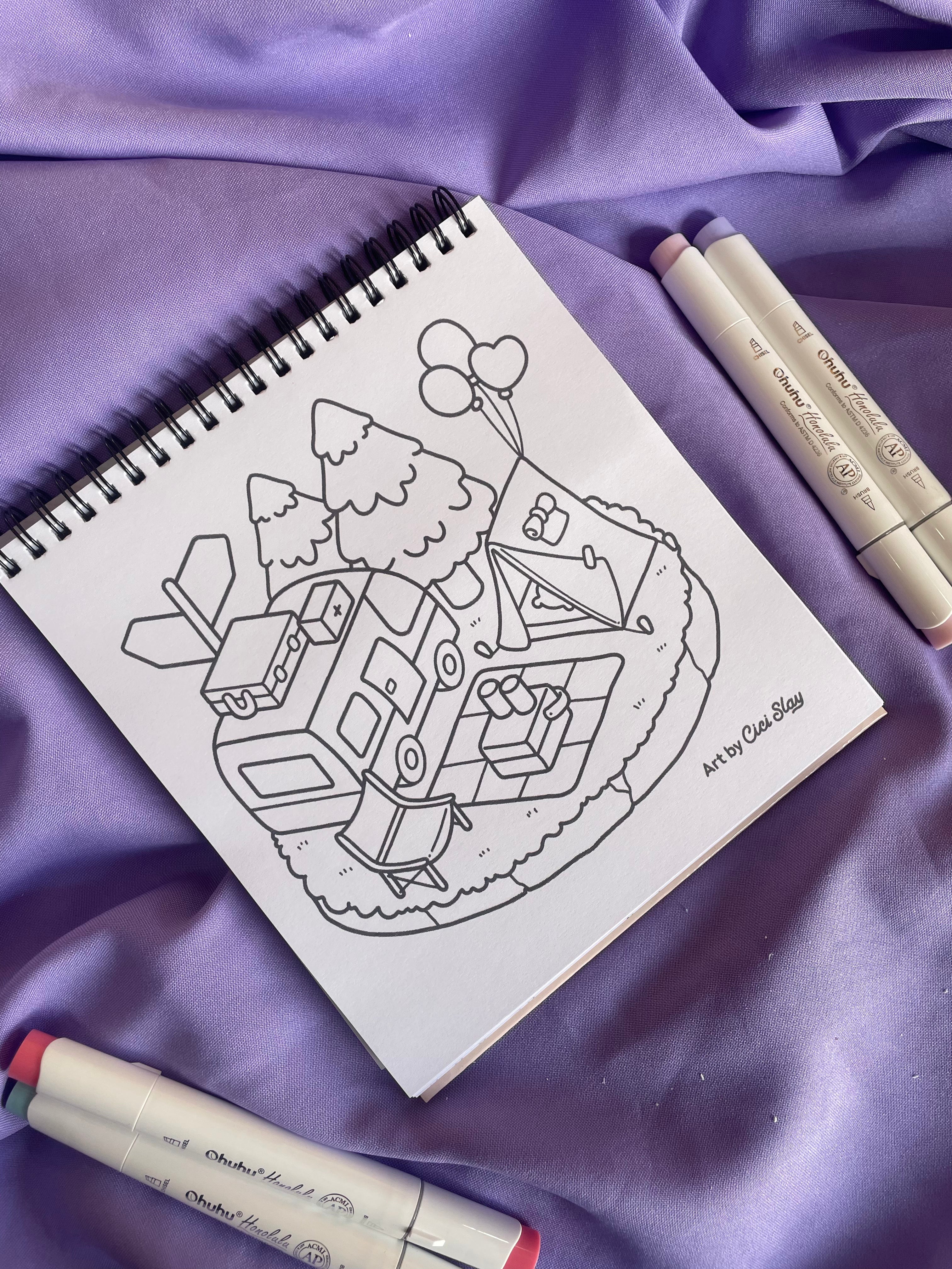 🧸 COMFY SPACE – Cozy Vibes Coloring Book ☕🍞