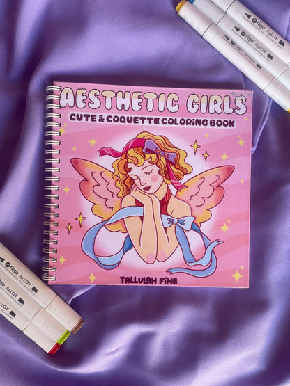 💎 Aesthetic Girls – Cute & Coquette Coloring Book ✨