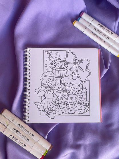 💎 Aesthetic Girls – Cute & Coquette Coloring Book ✨
