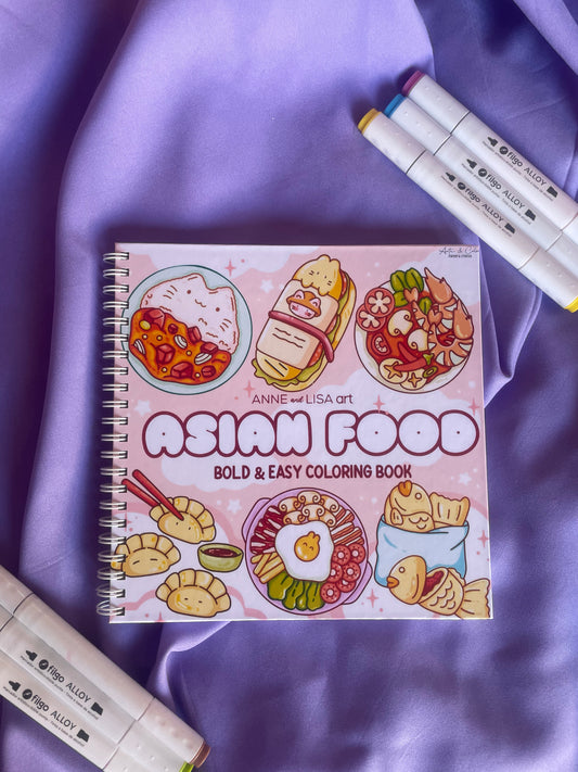 🍜 Asian Food – Bold & Easy Coloring Book ✨