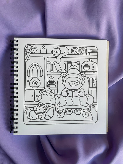 🔥🎄 Cozy Buddies – Comfy & Cute Coloring Book ✨🐸🐻