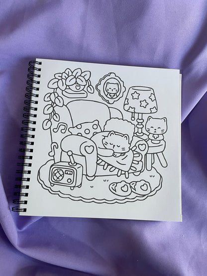 🐱 Cat Life – Funny & Cute Coloring Book 🌼💜