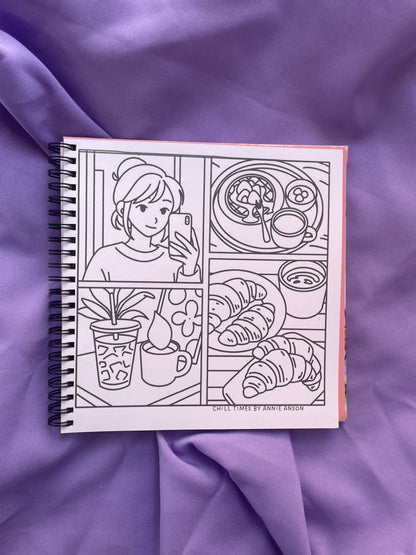 ✨ CHILL TIMES – Cozy Girl Moments Coloring Book ✨