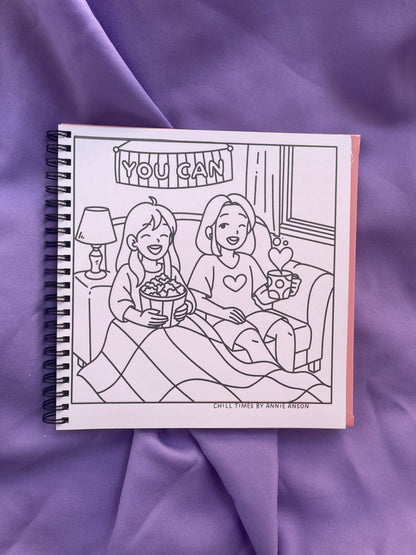 ✨ CHILL TIMES – Cozy Girl Moments Coloring Book ✨