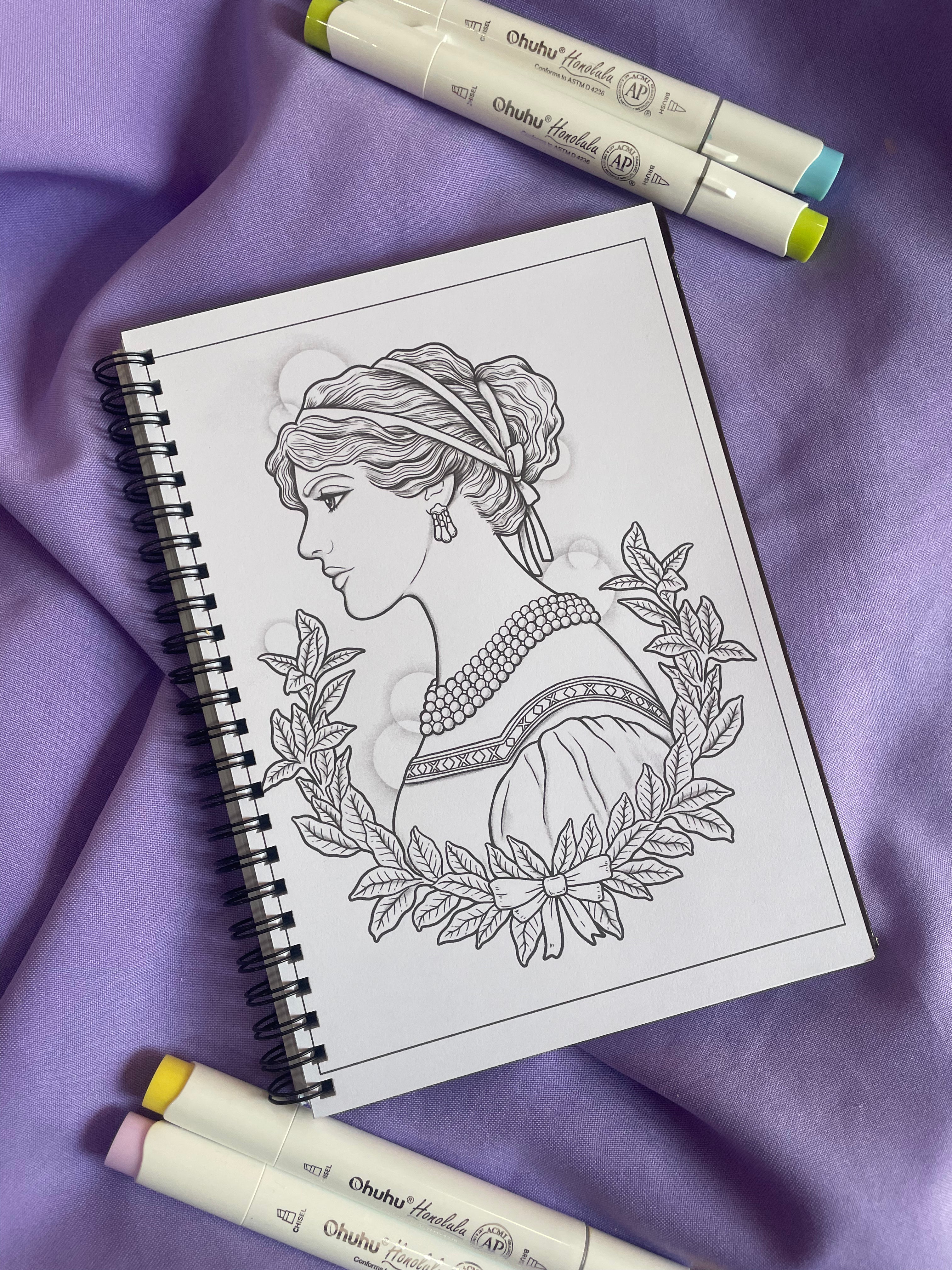 🌸 Beauties in Renaissance – Coloring Book