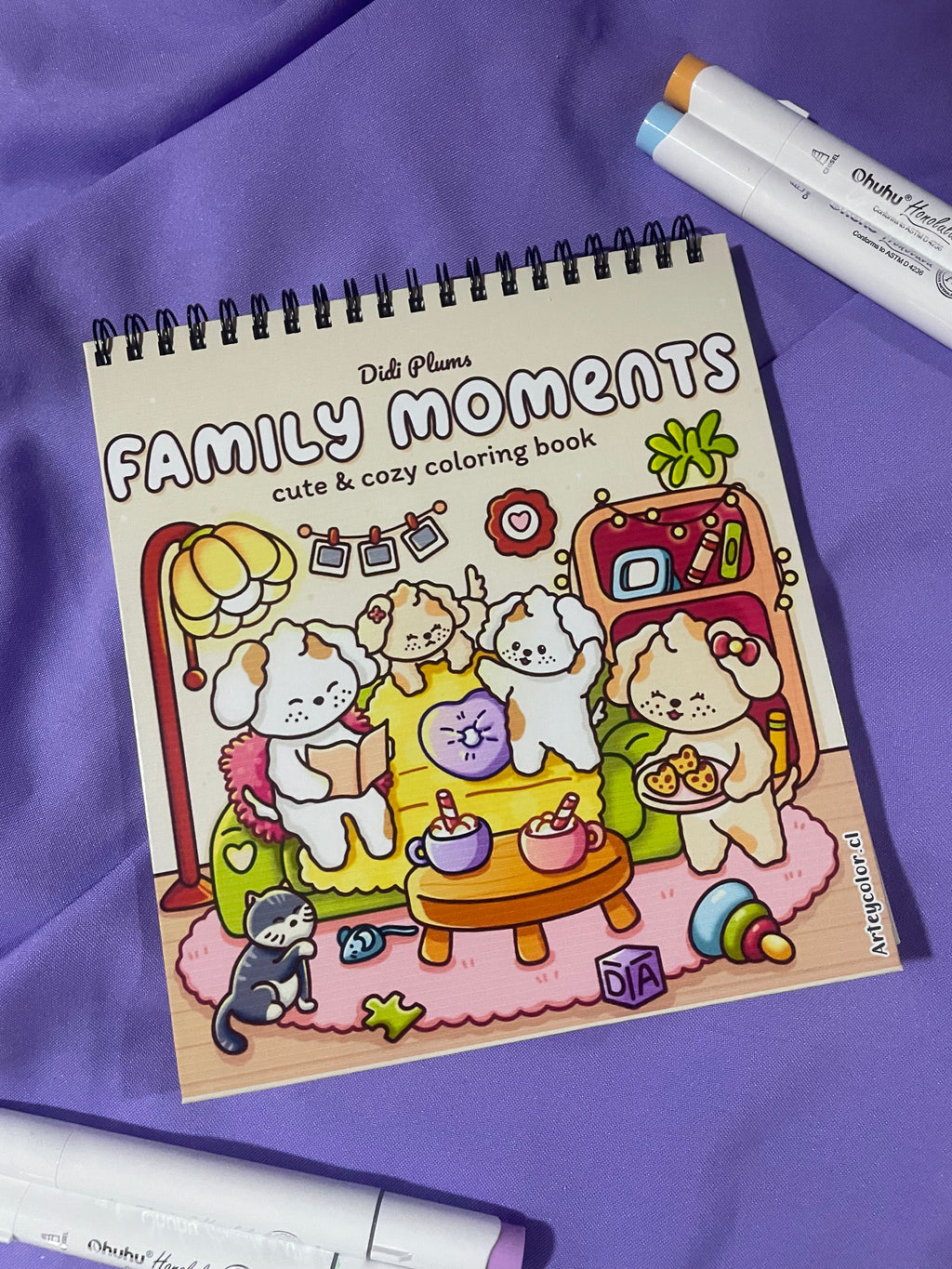 👨‍👩‍👧‍👦💖 Family Moments – Cute & Cozy Coloring Book 🐶☕