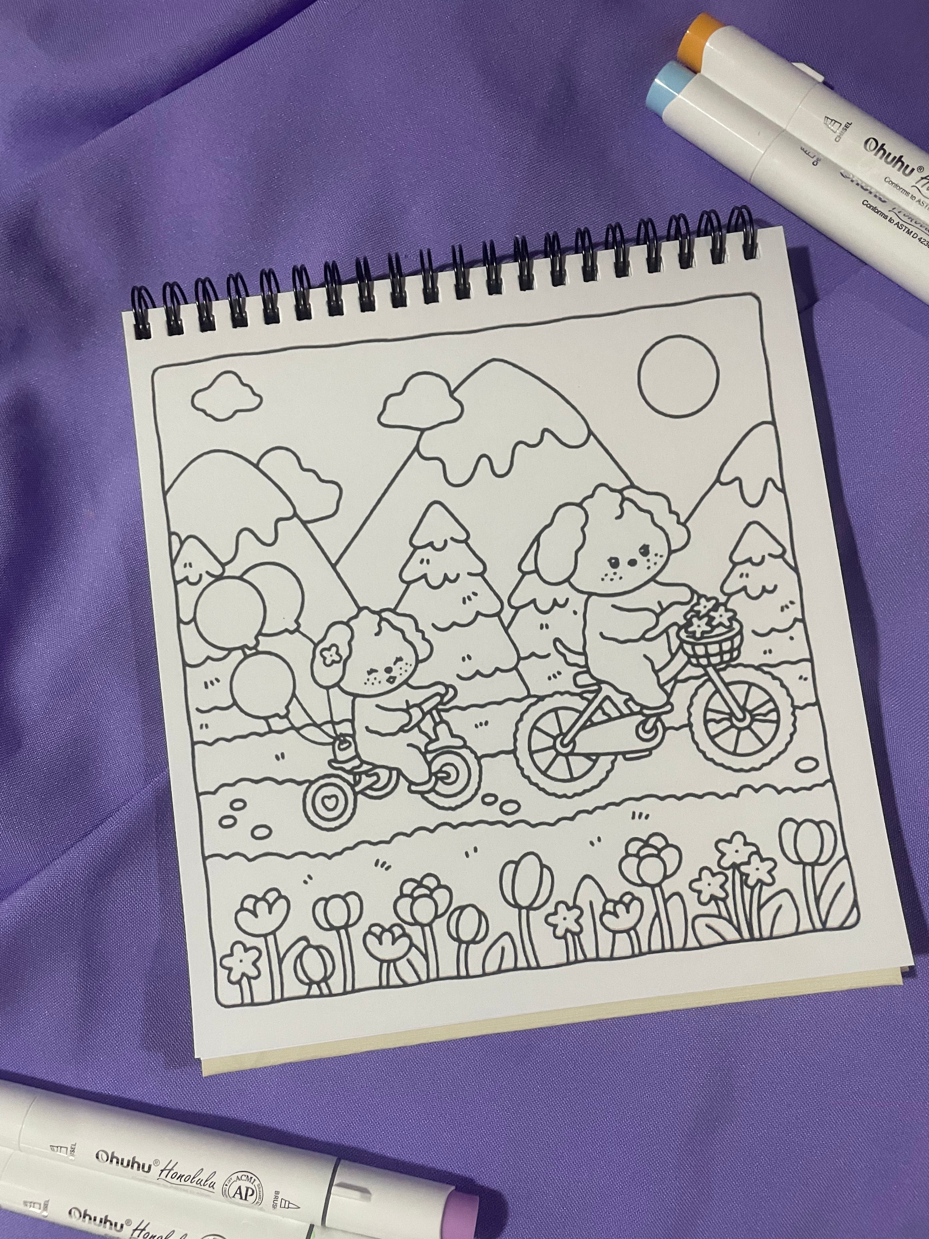 👨‍👩‍👧‍👦💖 Family Moments – Cute & Cozy Coloring Book 🐶☕