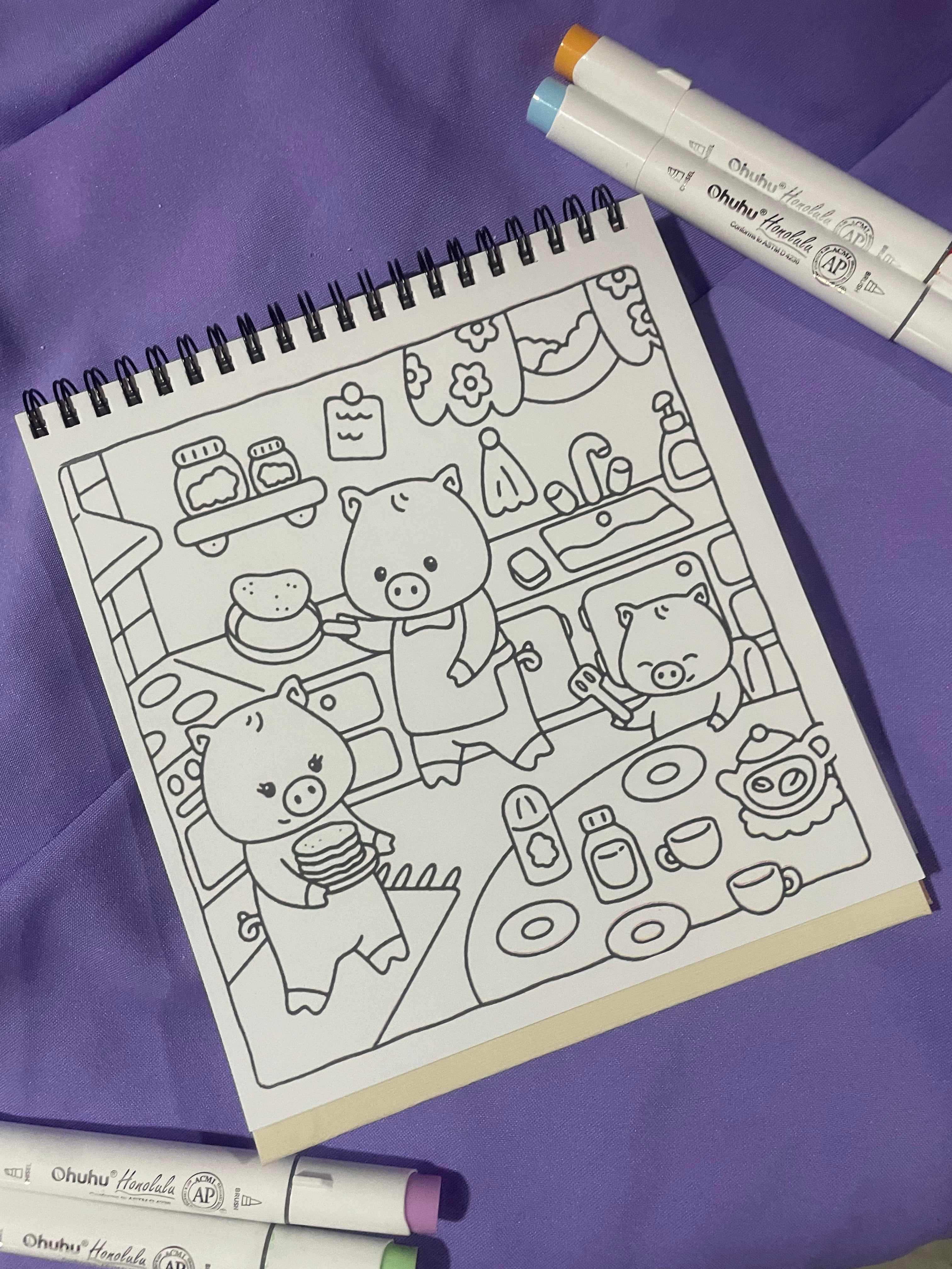 👨‍👩‍👧‍👦💖 Family Moments – Cute & Cozy Coloring Book 🐶☕