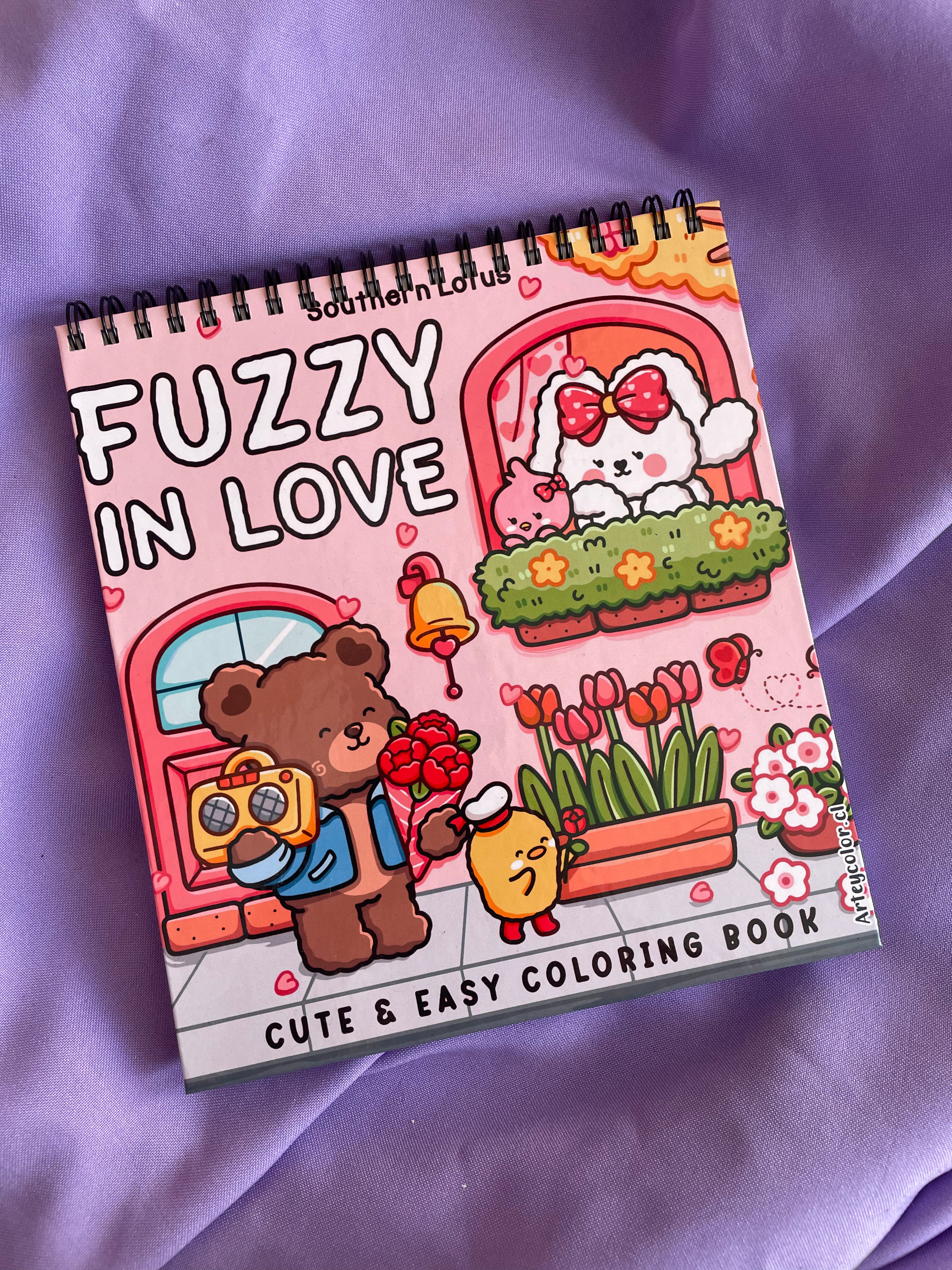 💘🐻 Fuzzy in Love – Cute & Easy Coloring Book 🐰🌷