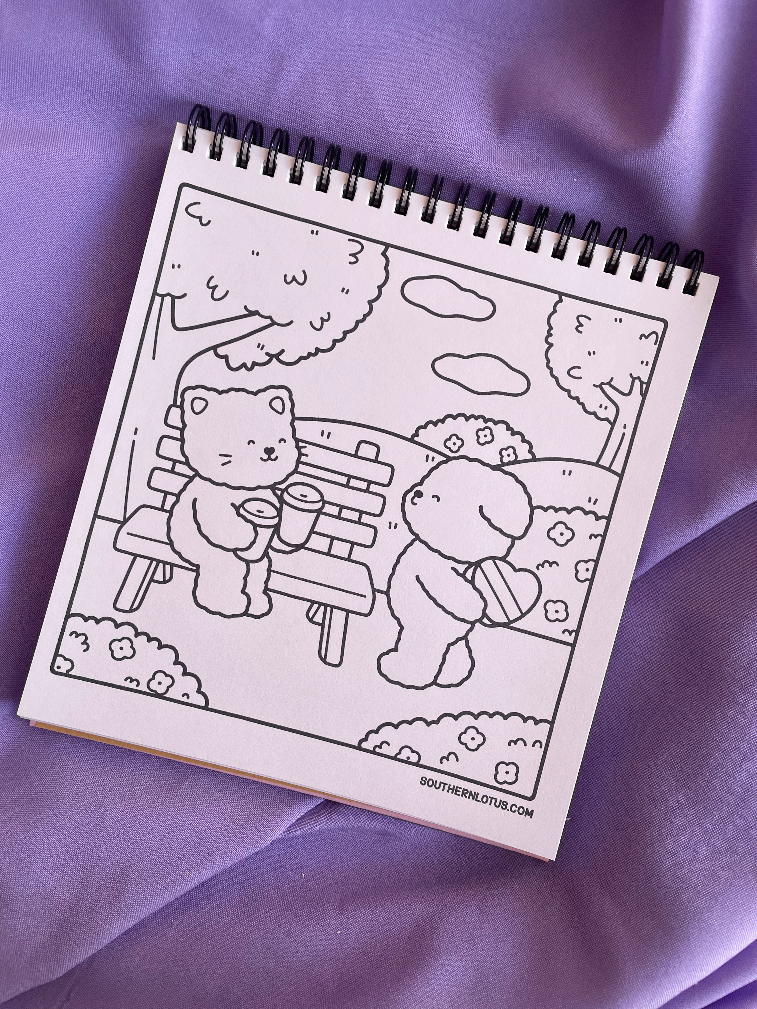 💘🐻 Fuzzy in Love – Cute & Easy Coloring Book 🐰🌷