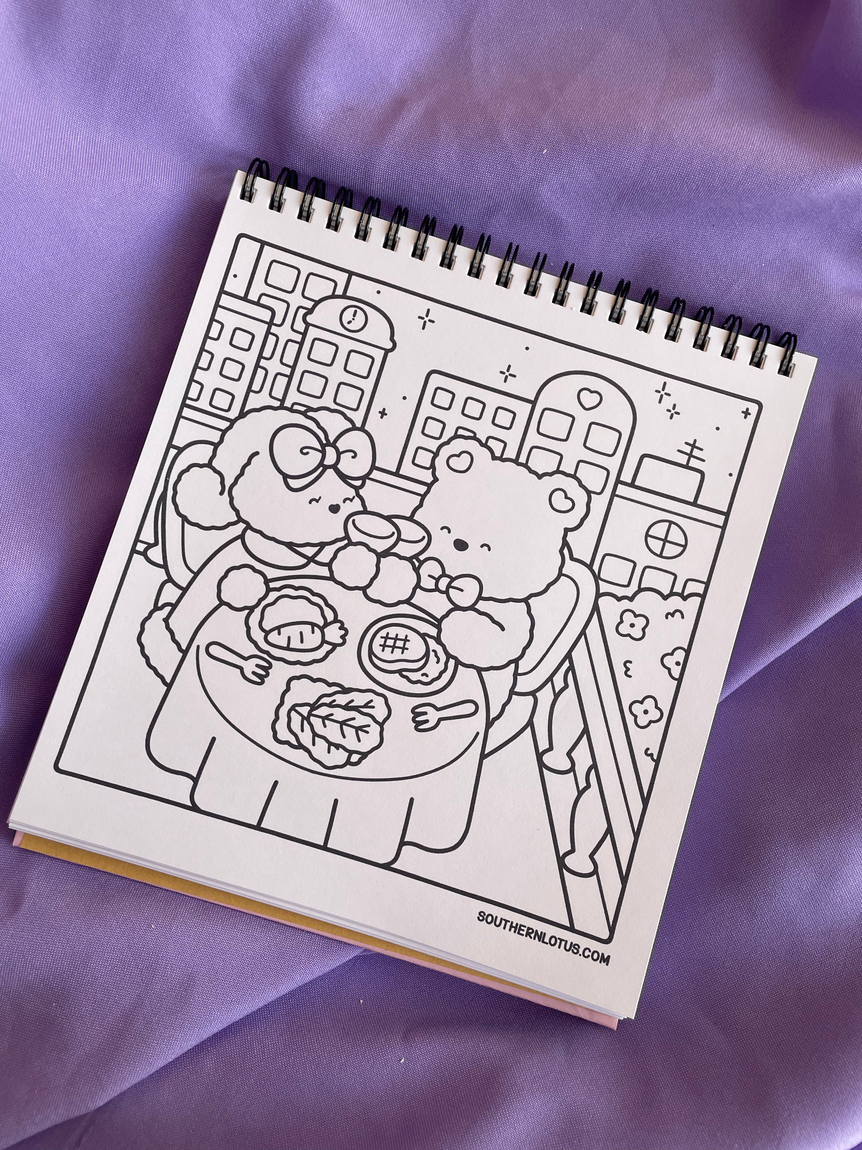💘🐻 Fuzzy in Love – Cute & Easy Coloring Book 🐰🌷