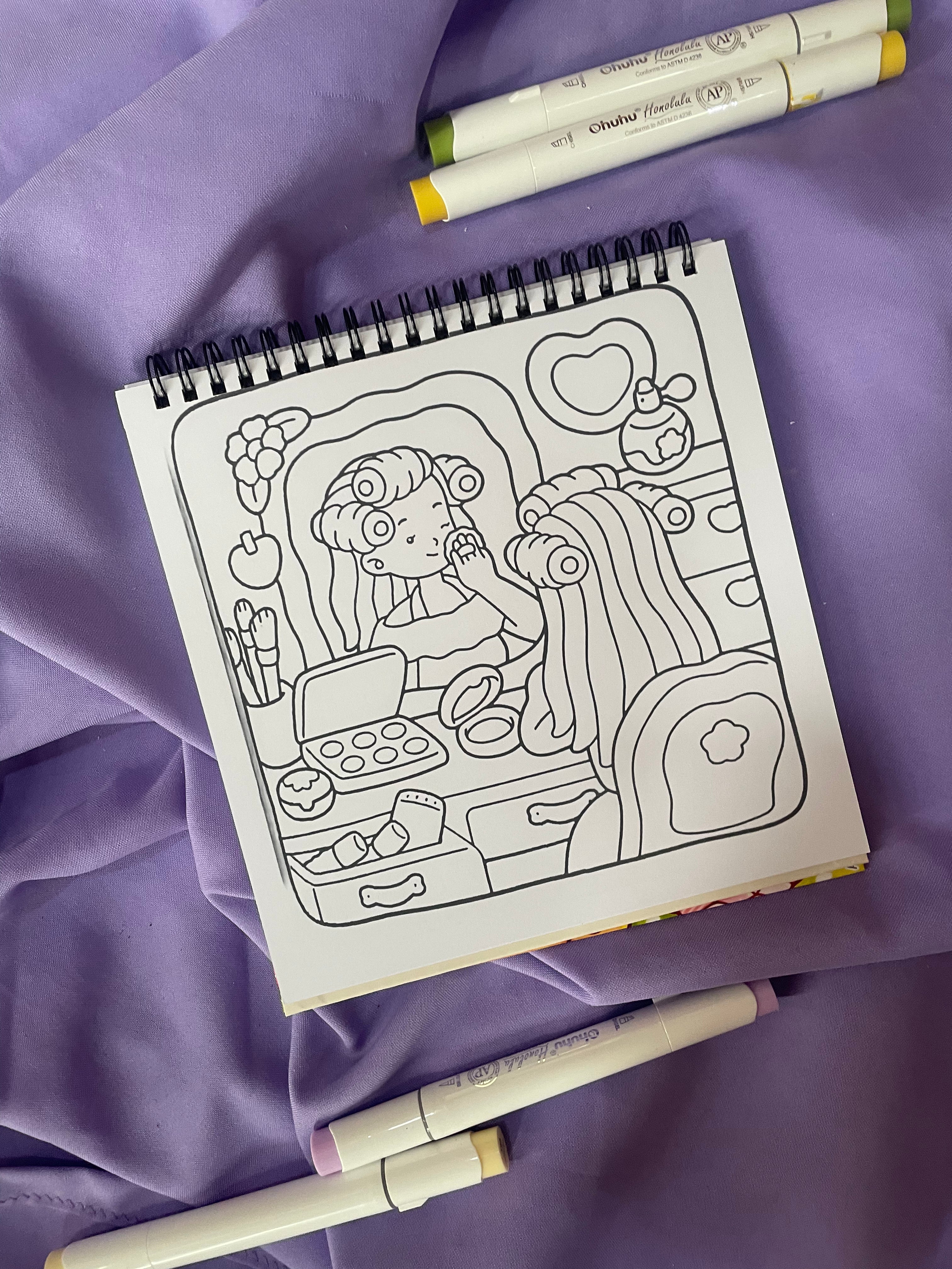 🌸🧸 Girl Spaces Vol. 2 – Cute & Easy Coloring Book 🎨