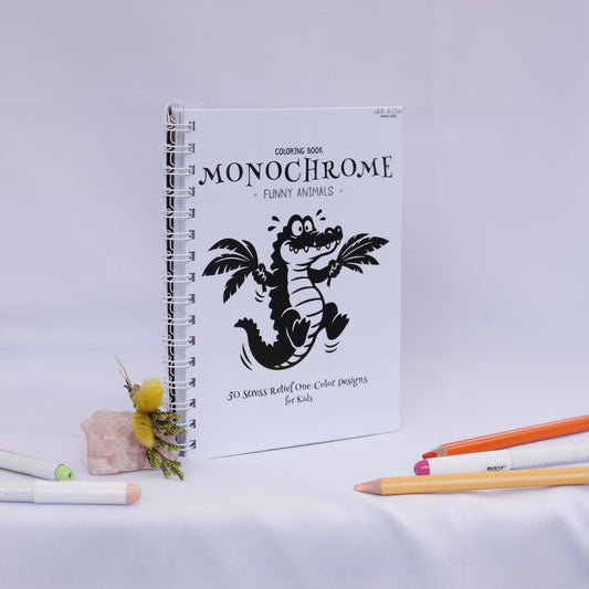 Monochrome Funny Animals – Coloring Book