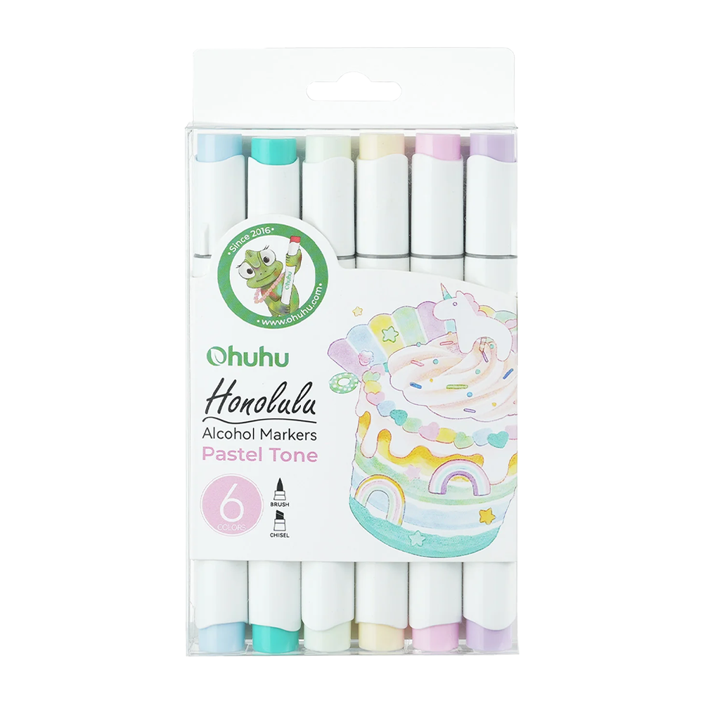 HONOLULU PACK 6 MARCADORES TONOS PASTEL OHUHU