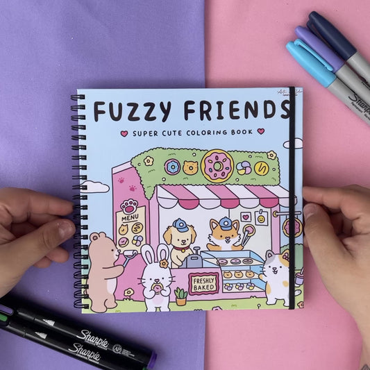 Fuzzy Friends - un libro para colorear lindo y acogedor