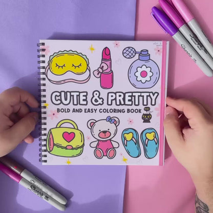 Cute & Pretty - Bold and Easy Coloring Book